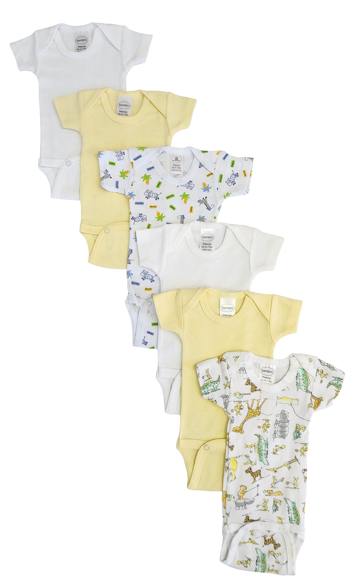 Baby Boy, Baby Girl, Unisex Short Sleeve Onezies Variety (pack Of 6) Nc_0231 - GreatEagleInc