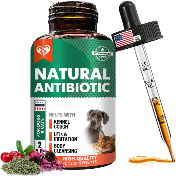 Natural Herbal Antibiotics for Cats and Dogs   Kennel Cough Relief & Urinary Tract Support   Cranberry UTI Treatment Pet…
