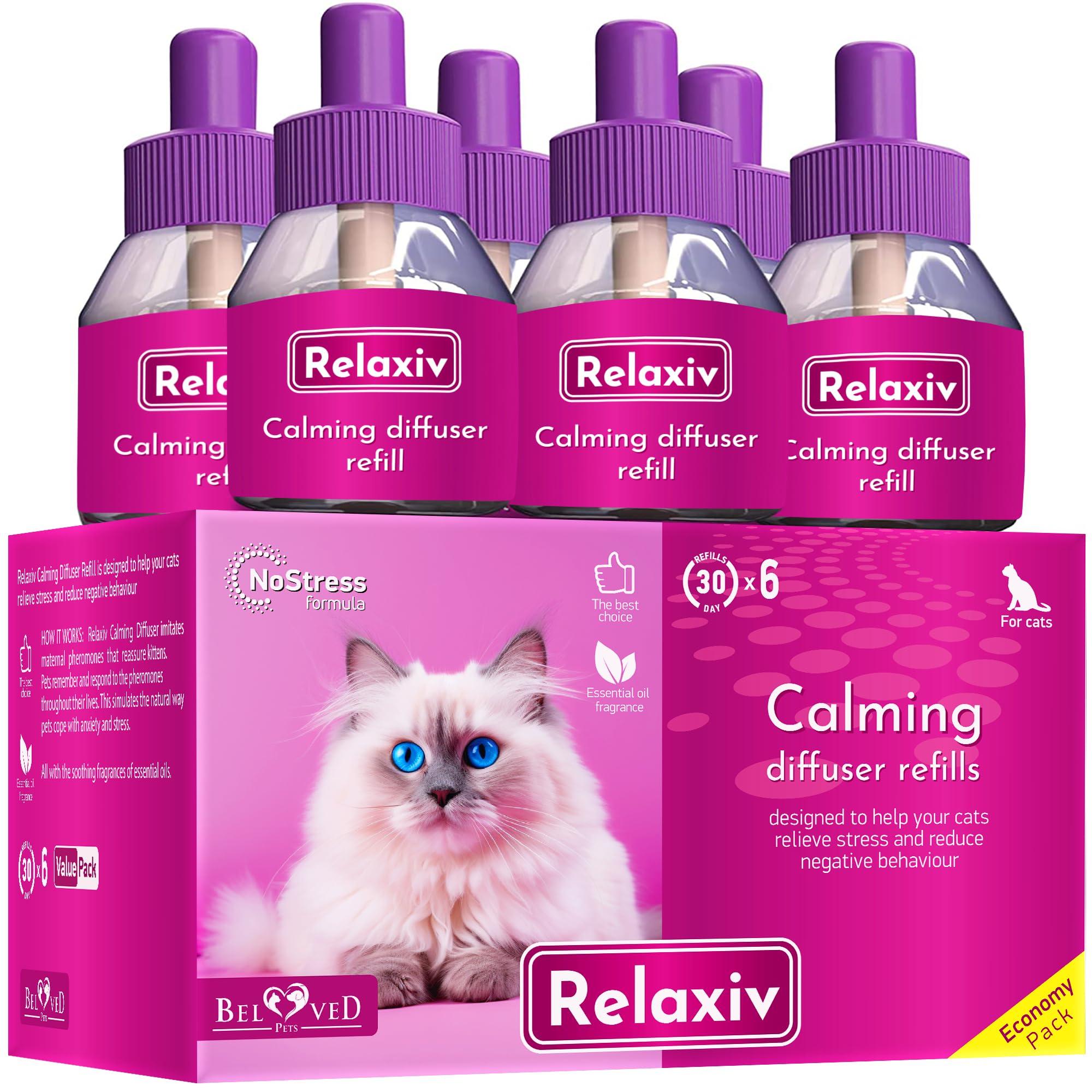 Calming Cat Diffuser Refill & Anti Anxiety Pet Products   Feline Calm Pheromones & Cats Comfort   Stress Relief Help with…