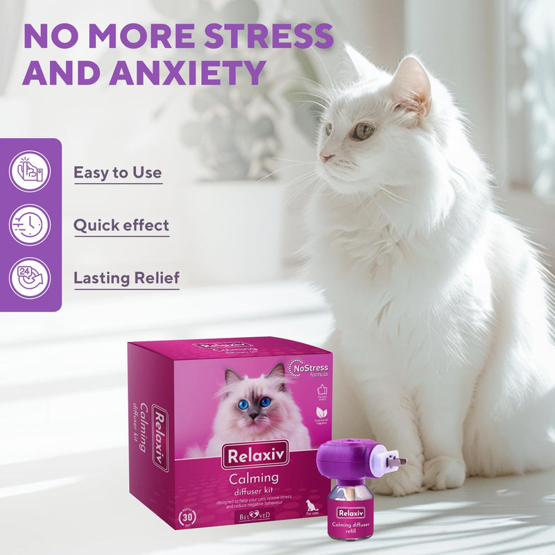 Calming Cat Diffuser Refill & Anti Anxiety Pet Products   Feline Calm Pheromones & Cats Comfort   Stress Relief Help with…