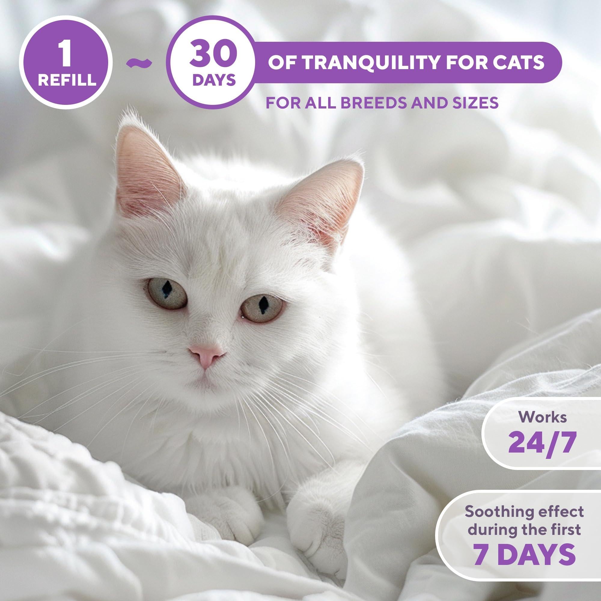 Calming Cat Diffuser Refill & Anti Anxiety Pet Products   Feline Calm Pheromones & Cats Comfort   Stress Relief Help with…