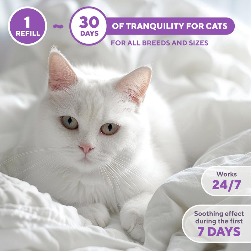 Calming Cat Diffuser Refill & Anti Anxiety Pet Products   Feline Calm Pheromones & Cats Comfort   Stress Relief Help with…