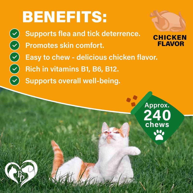 Flea and Tick Prevention Chewable Pills for Dogs and Cats   Revolution Oral Flea Treatment for Pets   Pest Control & Natural Defense   Chewables Small Tablets Made in USA (Chicken (for Cats))