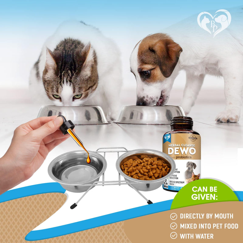 Cats & Dogs Natural Worm Treatment with Probiotic & Liquid Herbal Medicine   Prevention Medication & Supplement Drops for…