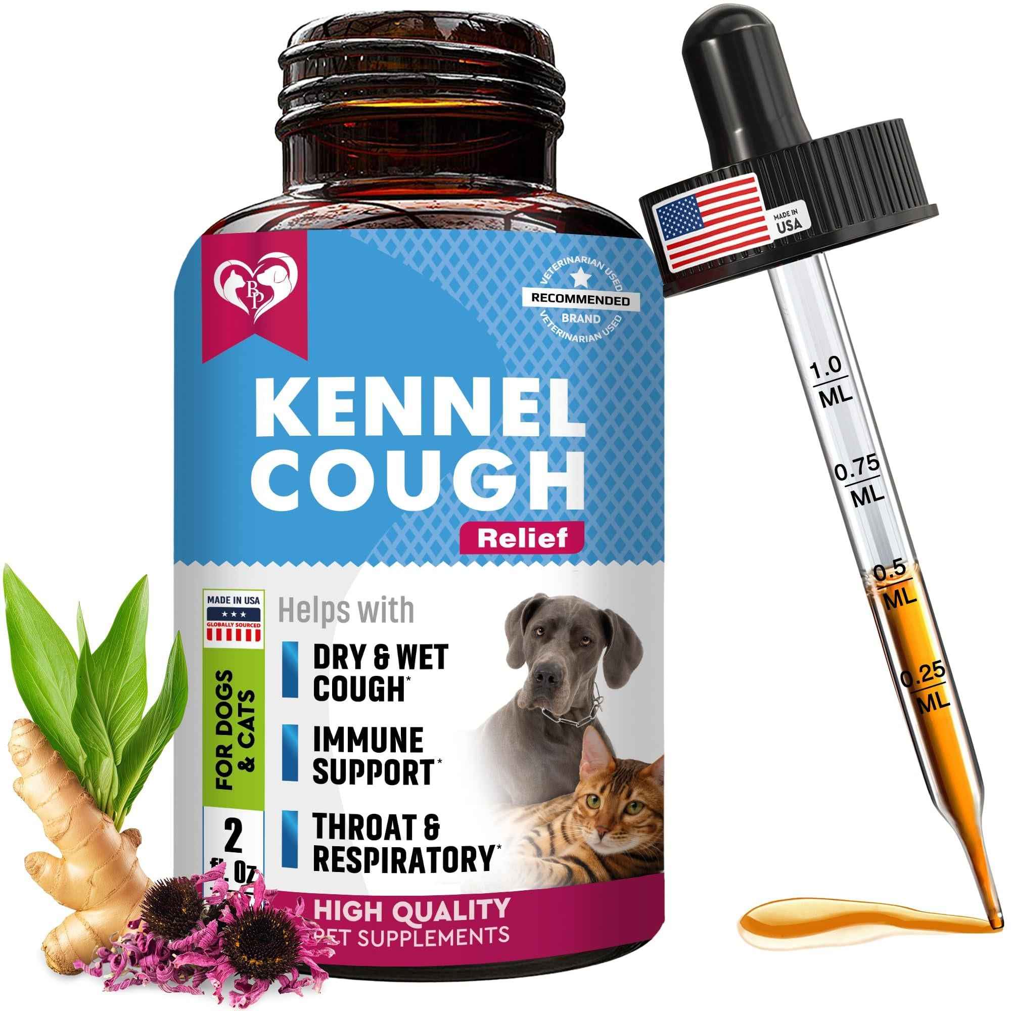 Kennel Cough Treatment & Natural Infection Medicine for Dogs & Cats   Respiratory & Cold Cough Relief   Collapse Trachea & Cat Asthma Support   Made in USA