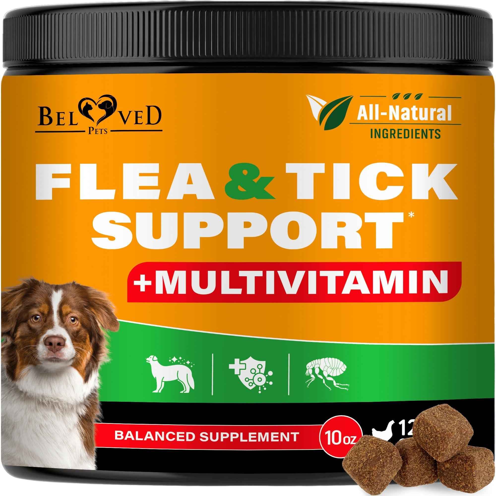 Flea and Tick Prevention Chewable Pills for Dogs   Revolution Oral Flea Treatment for Pets & Complex Multivitamin  Natural Pest Control & Defense Chews   Small Tablets Made in USA (10 Oz)