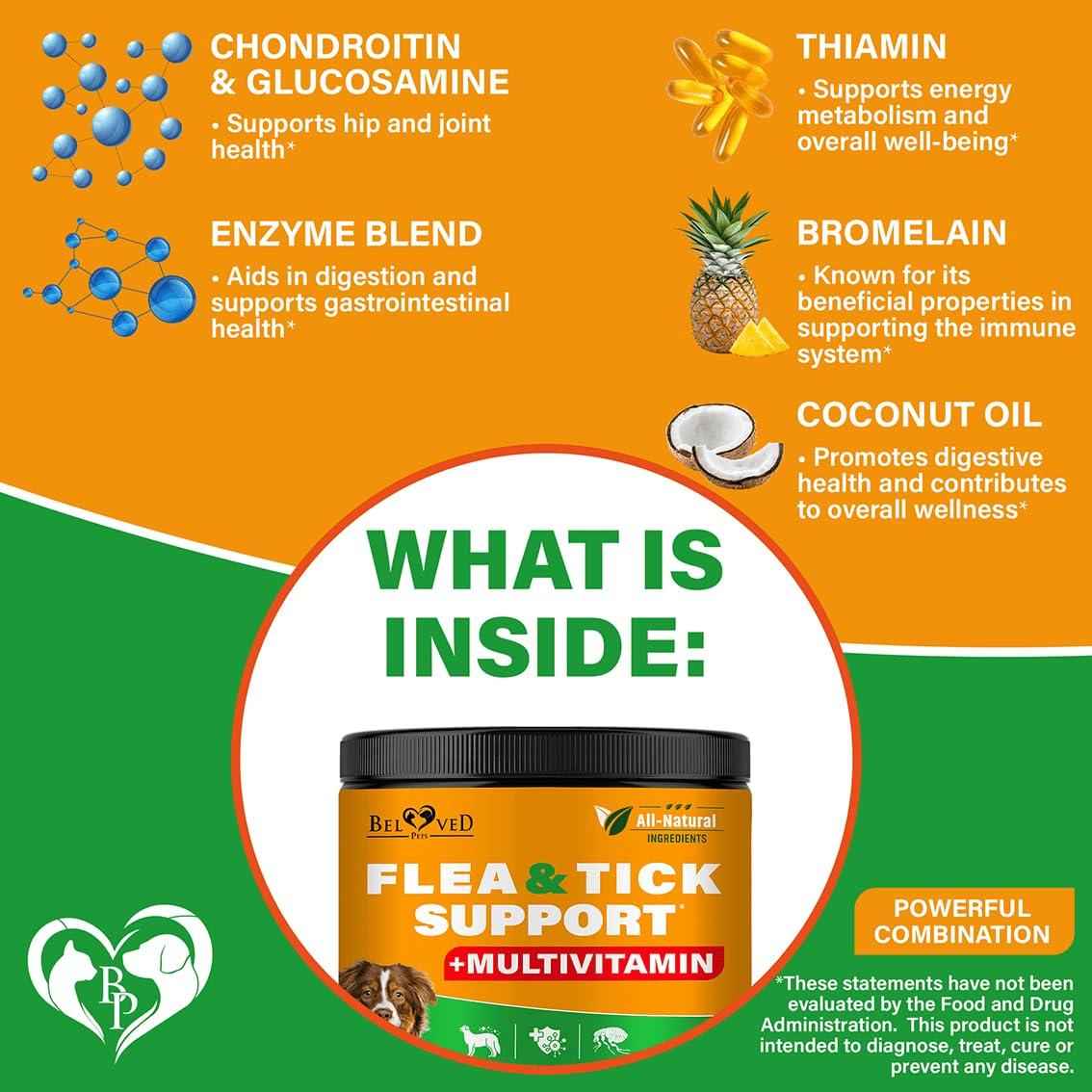 Flea and Tick Prevention Chewable Pills for Dogs   Revolution Oral Flea Treatment for Pets & Complex Multivitamin  Natural Pest Control & Defense Chews   Small Tablets Made in USA (10 Oz)