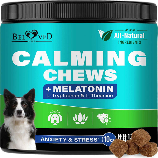Hemp Calming Chews for Dogs & Puppy Pet Separation Anxiety Relief Treats & Calm Aggressive Behavior Melatonin Anti Stress Treatment Help with Thunder Sleep Aid Made in USA (Bacon (For Dogs)) Default Title