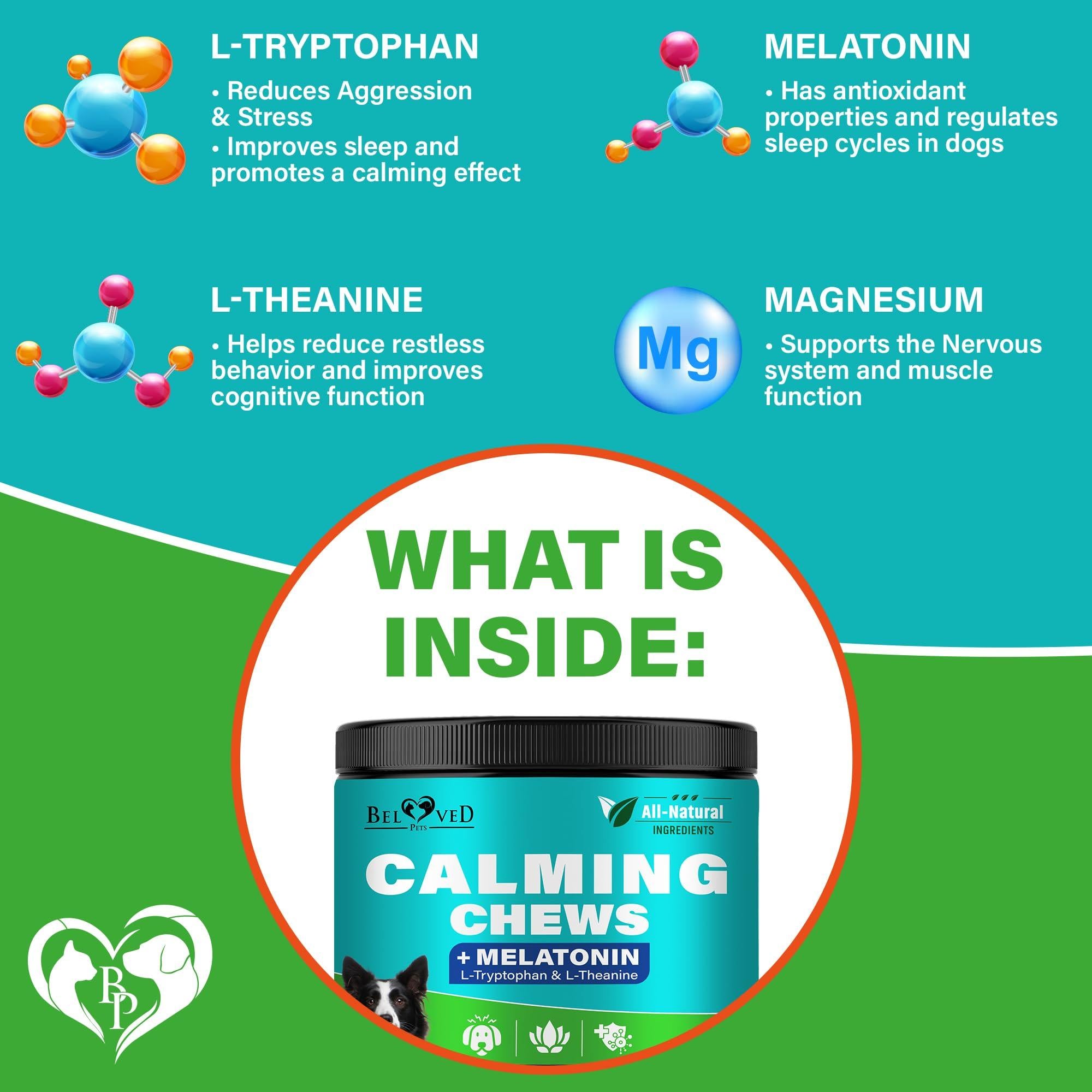 Hemp Calming Chews for Dogs & Puppy Pet Separation Anxiety Relief Treats & Calm Aggressive Behavior Melatonin Anti Stress Treatment Help with Thunder Sleep Aid Made in USA (Bacon (For Dogs))