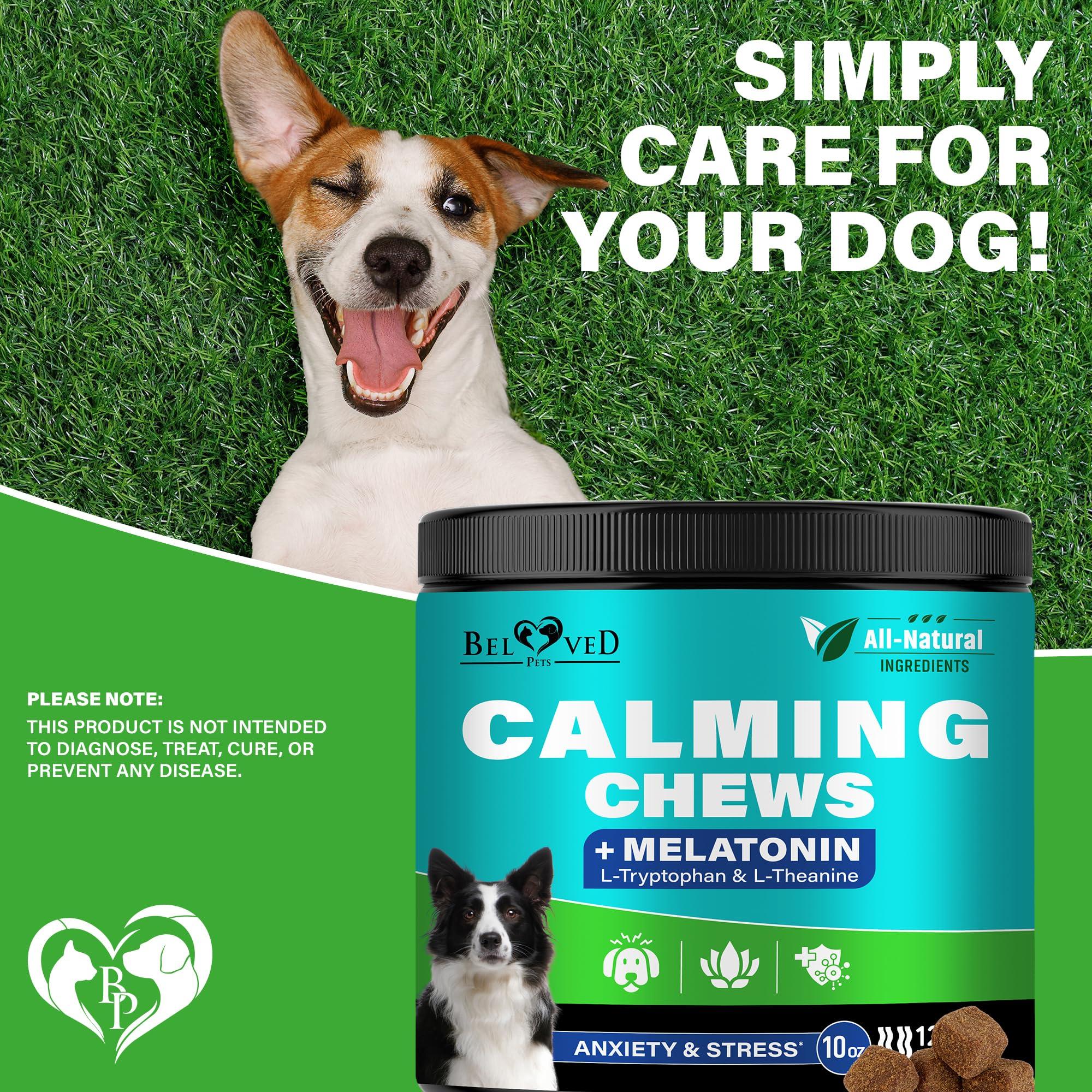 Hemp Calming Chews for Dogs & Puppy Pet Separation Anxiety Relief Treats & Calm Aggressive Behavior Melatonin Anti Stress Treatment Help with Thunder Sleep Aid Made in USA (Bacon (For Dogs))