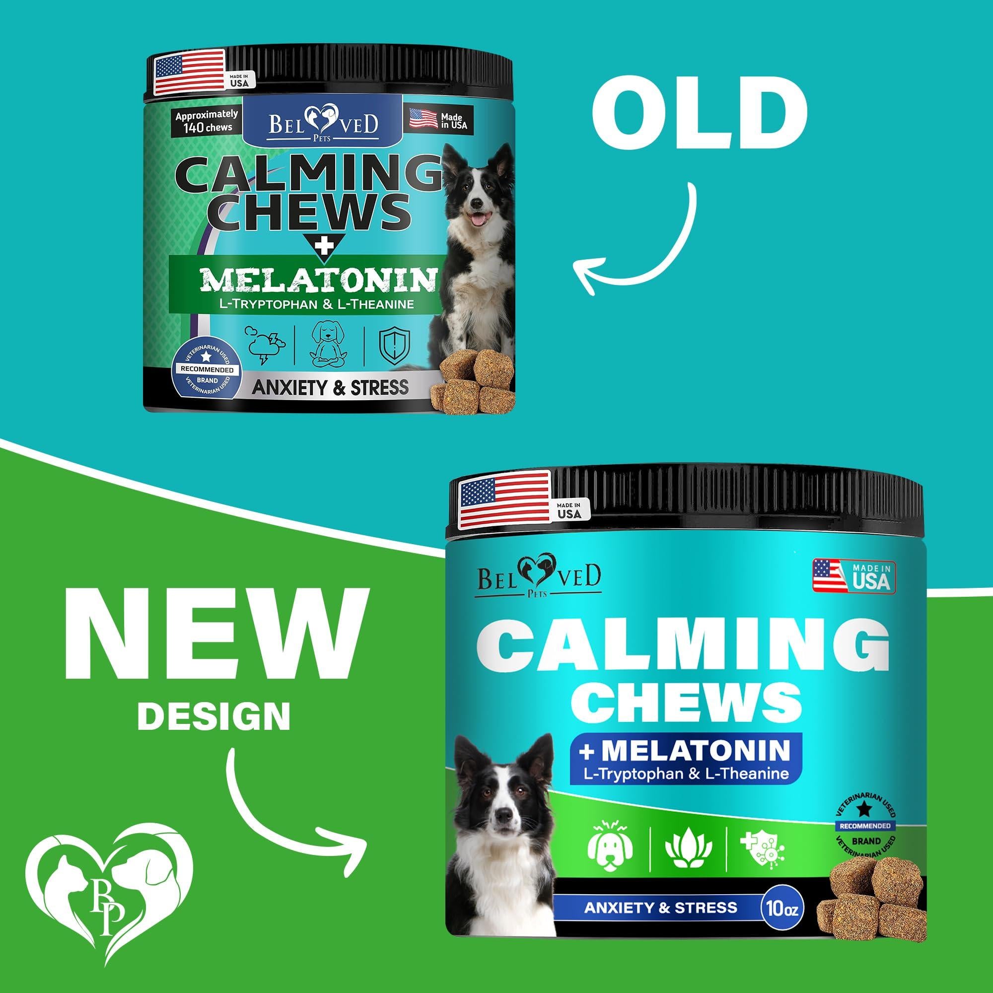 Hemp Calming Chews for Dogs & Puppy Pet Separation Anxiety Relief Treats & Calm Aggressive Behavior Melatonin Anti Stress Treatment Help with Thunder Sleep Aid Made in USA (Bacon (For Dogs))