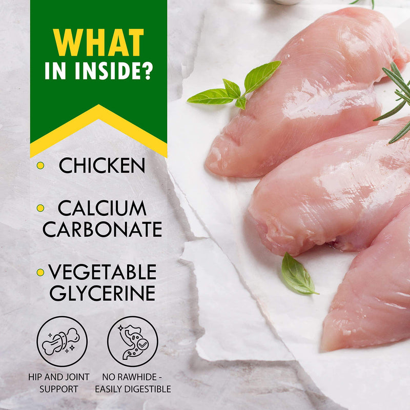 Dog Calcium Bones Wrapped Chicken & Rawhide Free Chew Treats   Pet Healthy Dried Snacks & Grain Free Organic Meat   Bulk…