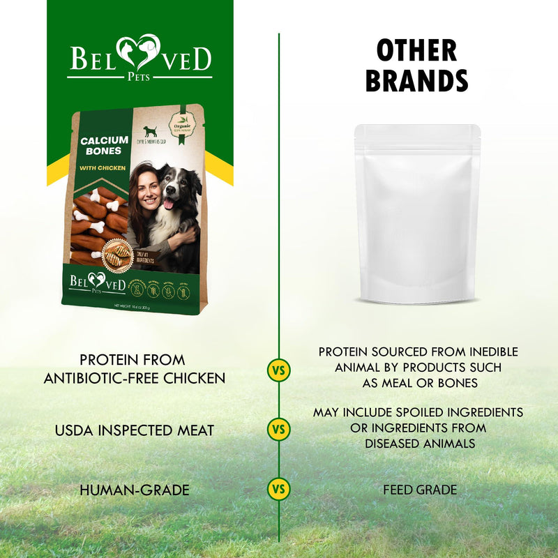 Dog Calcium Bones Wrapped Chicken & Rawhide Free Chew Treats   Pet Healthy Dried Snacks & Grain Free Organic Meat   Bulk…