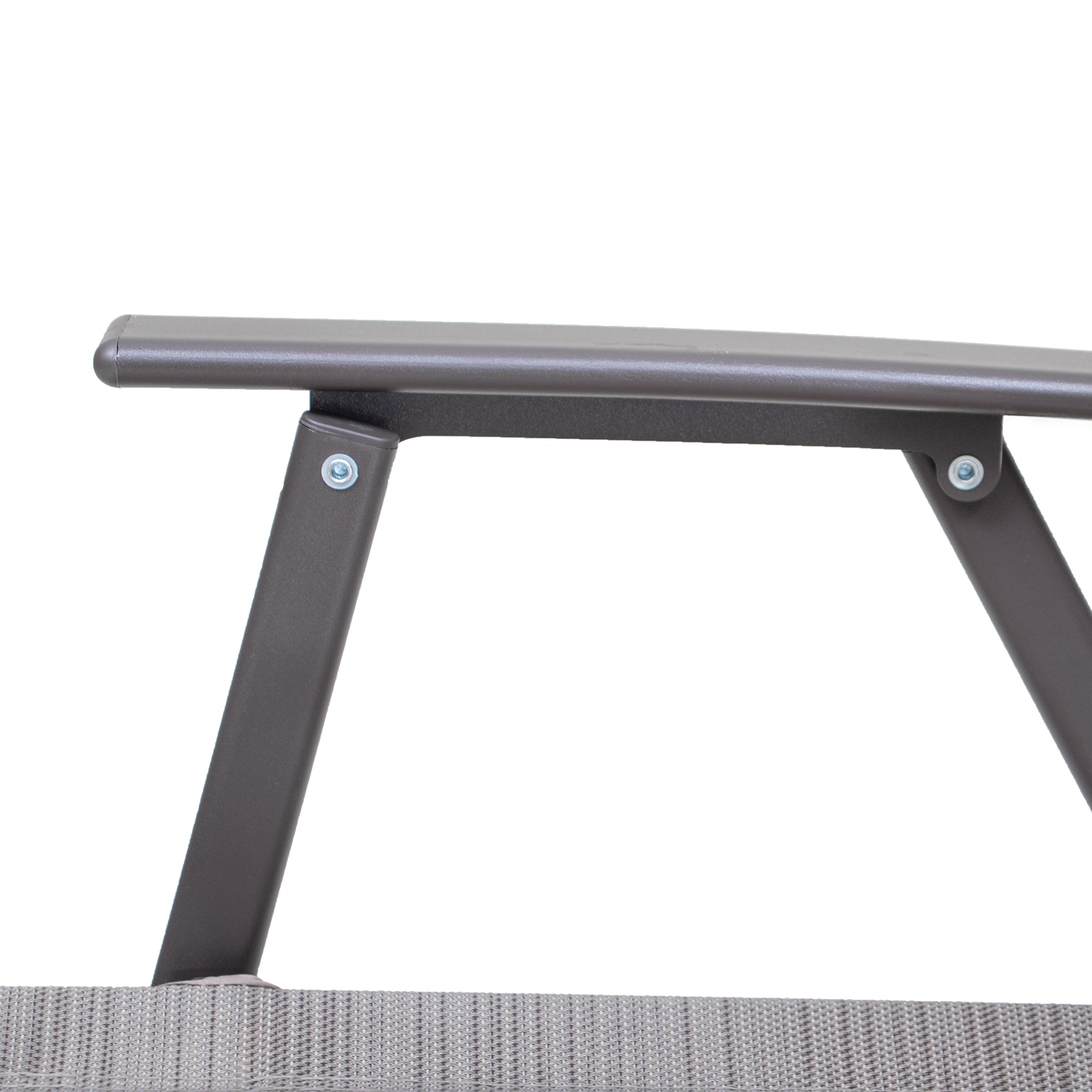 Set of Four 35" Brown Steel Sling Outdoor Folding Arm Chairs - Outdoor