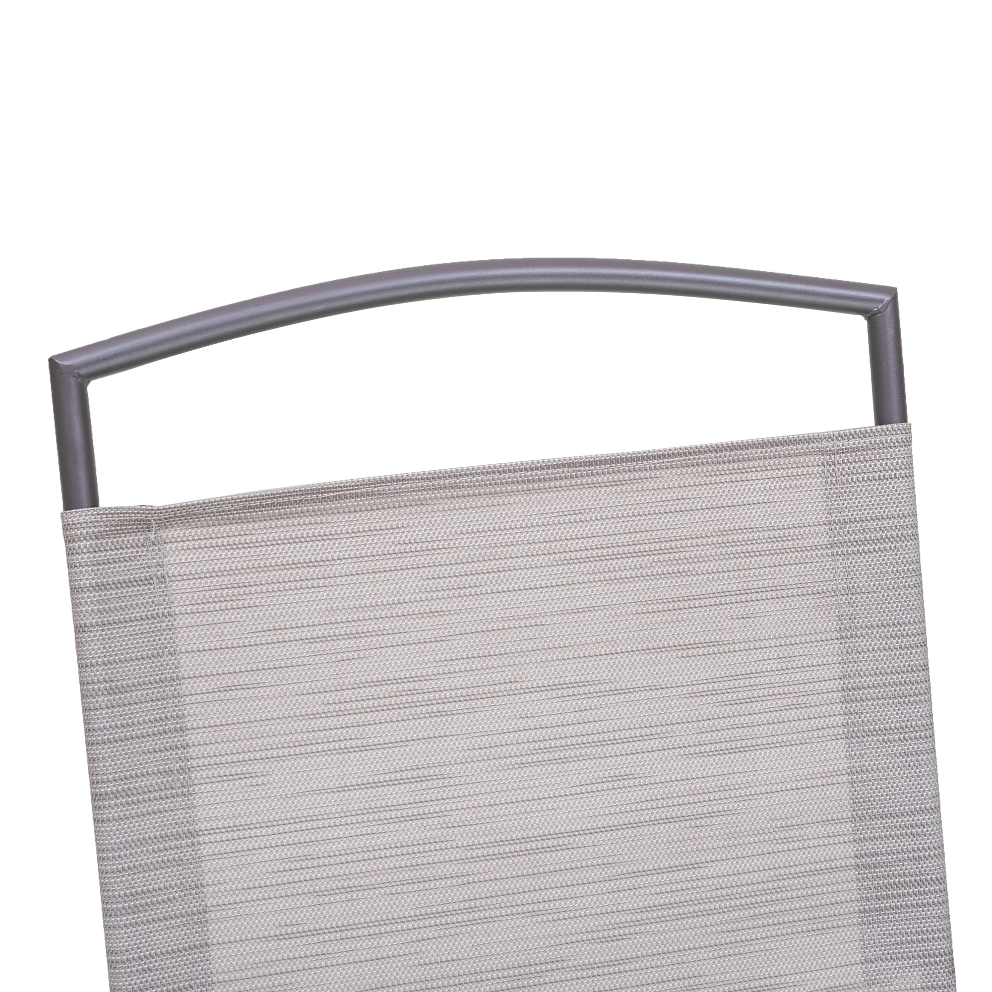Set of Four 35" Brown Steel Sling Outdoor Folding Arm Chairs - Outdoor