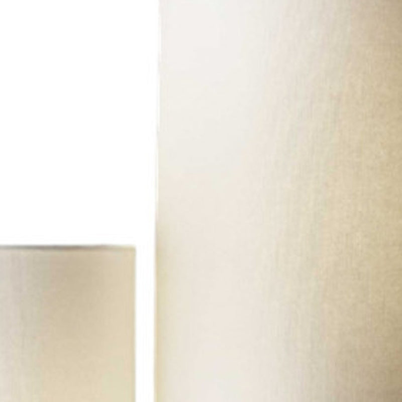 68" Silver Three Light Novelty Floor Lamp With White Linen Cylinder Shade - Lighting
