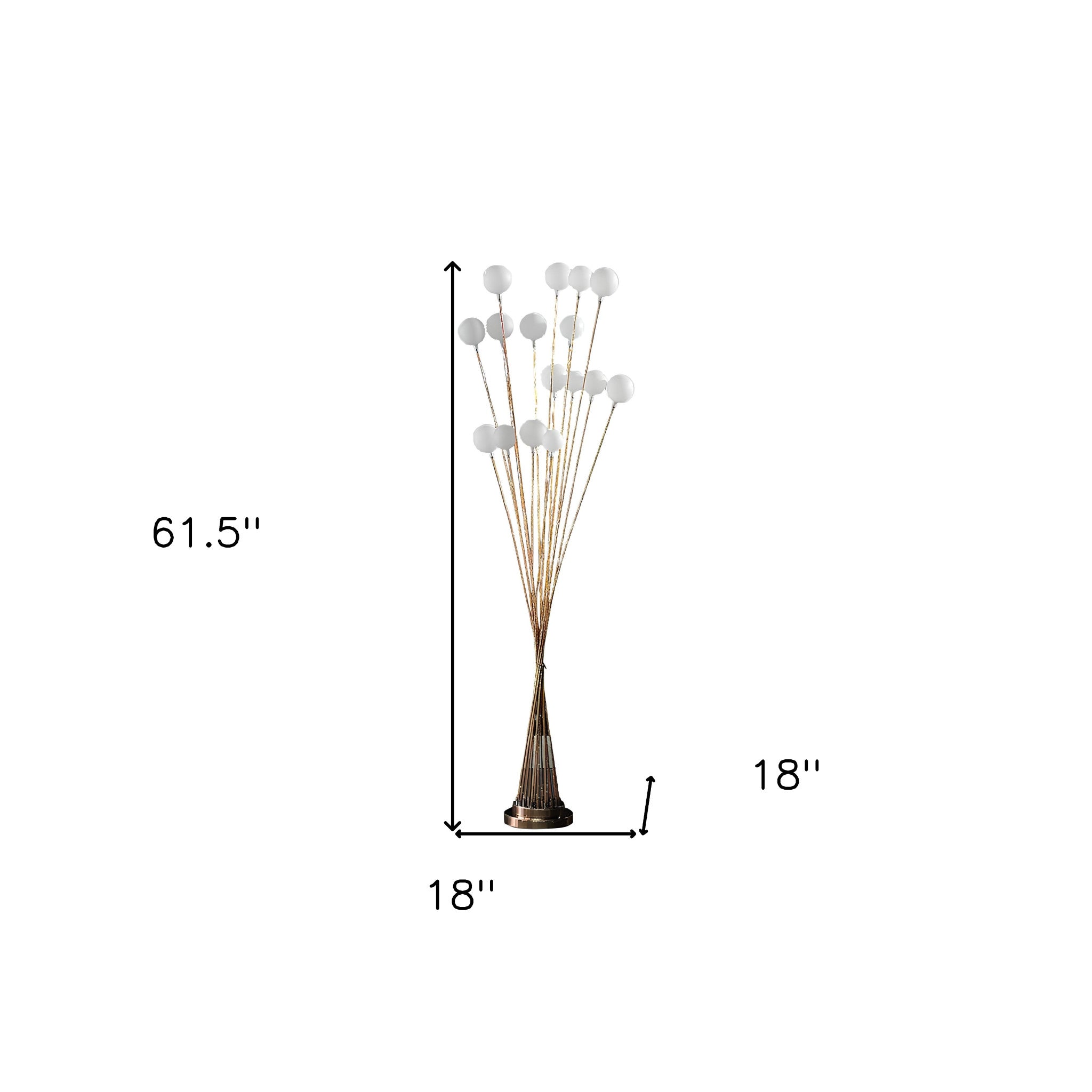 62" Yellow 16 LED Novelty Floor Lamp With White - Lighting