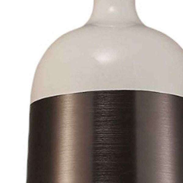 Brown And White Cylinder Metal Ceiling Light With Brown Shades