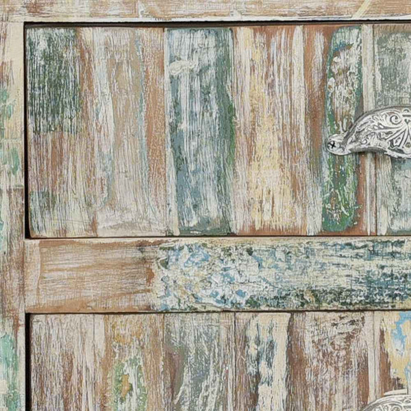 50" White Distressed Reclaimed Wood Open And Enclosed Storage Entertainment Center Default Title