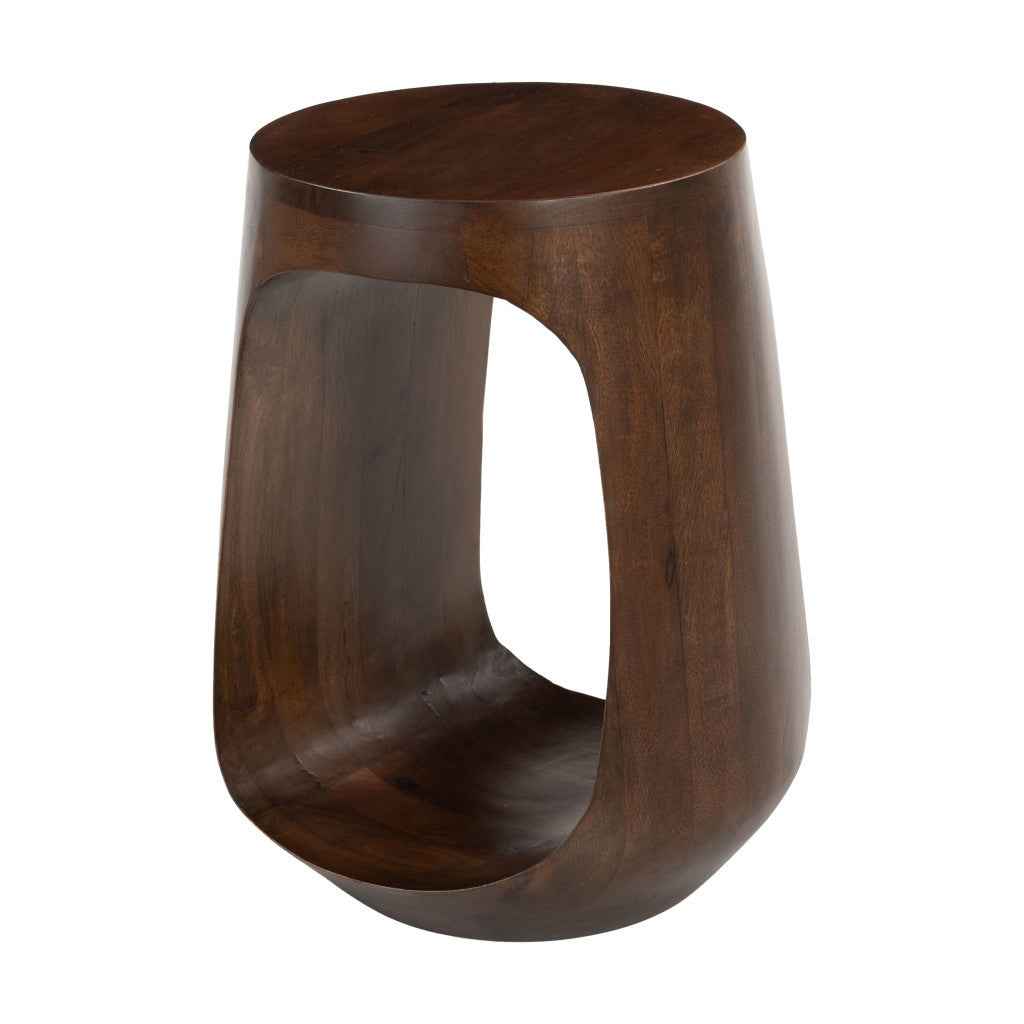 18" Walnut Solid Wood Round Pedestal End Table