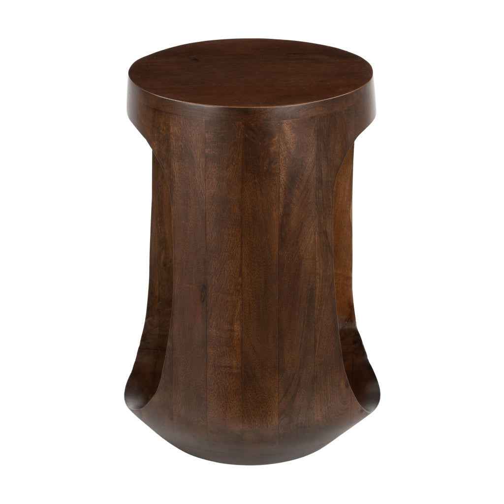 18" Walnut Solid Wood Round Pedestal End Table