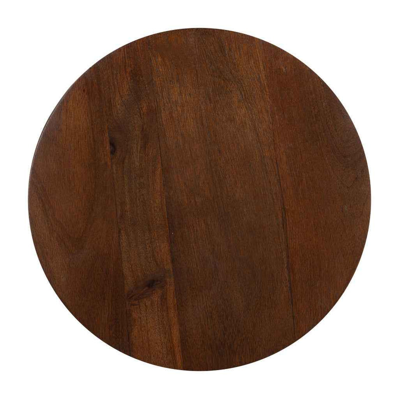18" Walnut Solid Wood Round Pedestal End Table