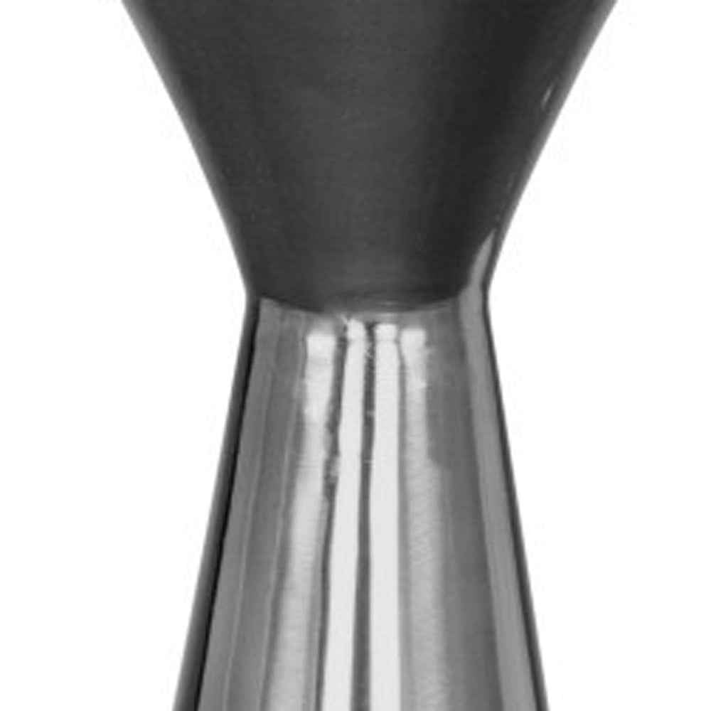 23" White And Black Marble And Steel Round Pedestal End Table