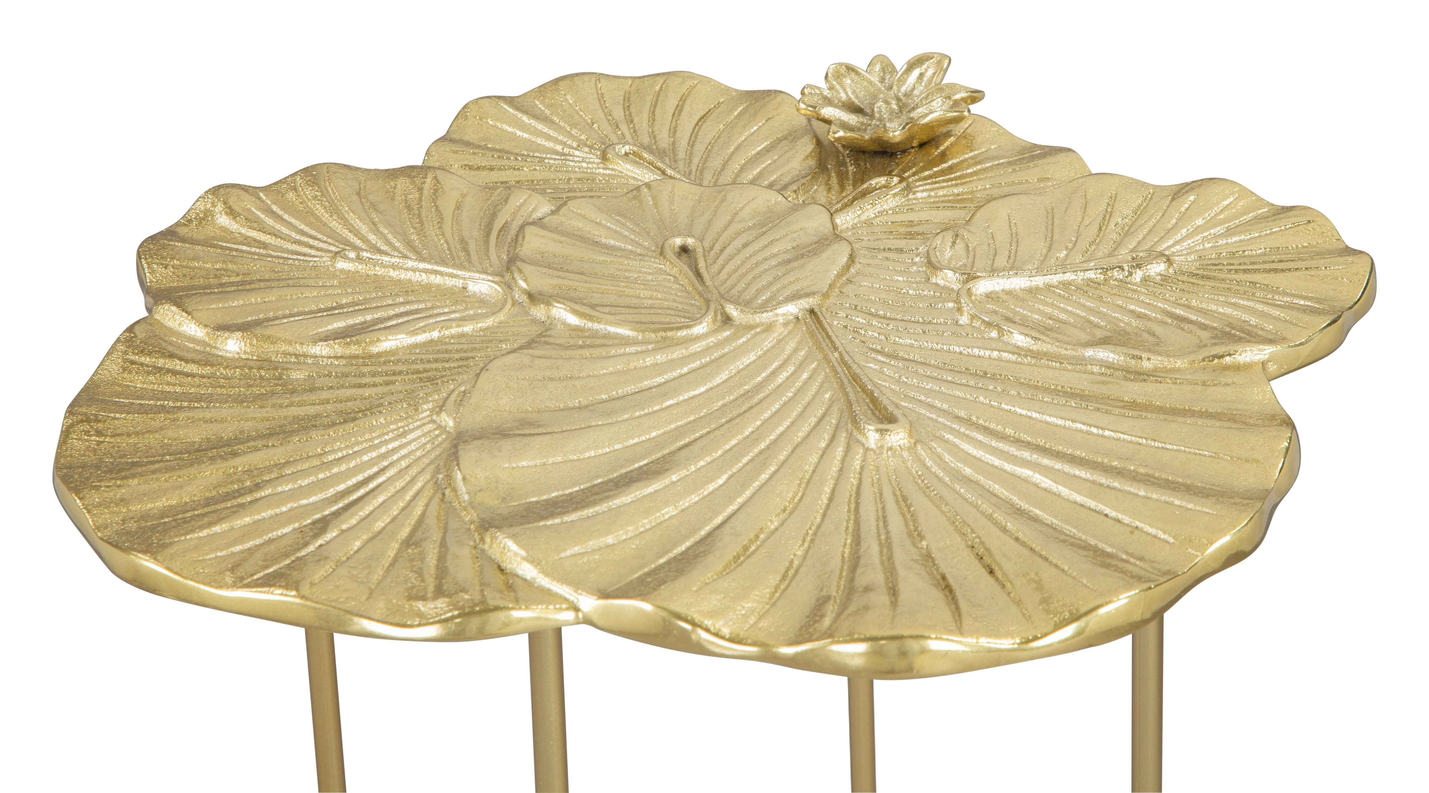 21" Gold Aluminum And Iron Cross Legs End Table