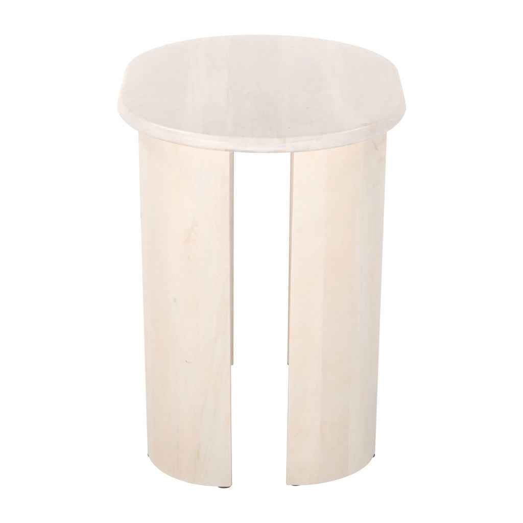 24" Natural Solid Wood Oval End Table