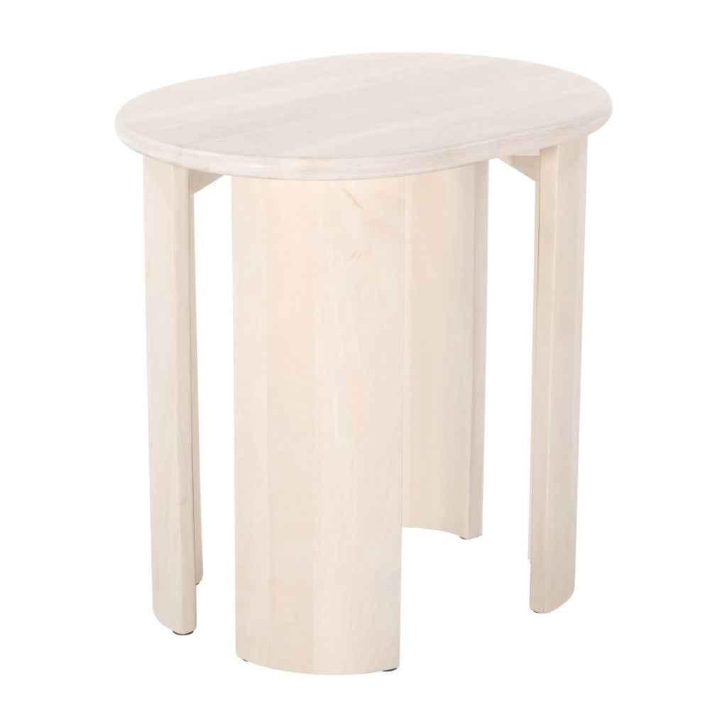24" Natural Solid Wood Oval End Table