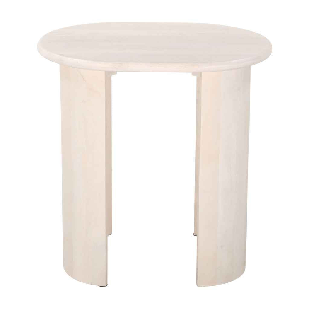 24" Natural Solid Wood Oval End Table