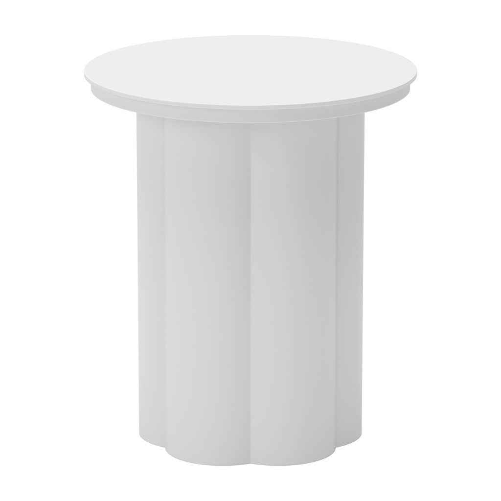 19" White Aluminum Round Pedestal End Table