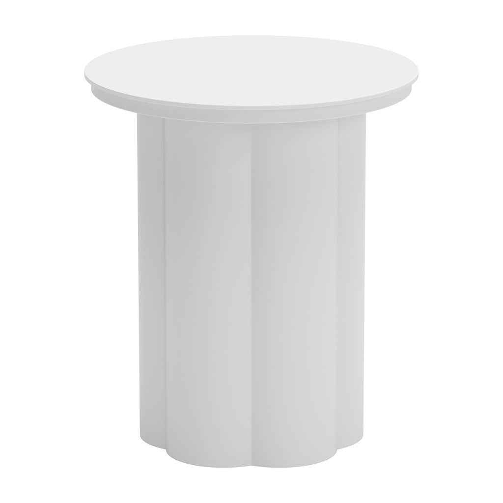 19" White Aluminum Round Pedestal End Table