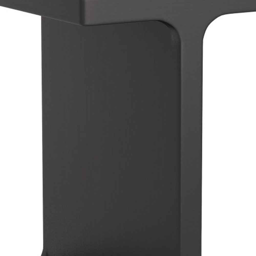 20" Black Solid Wood Pedestal End Table