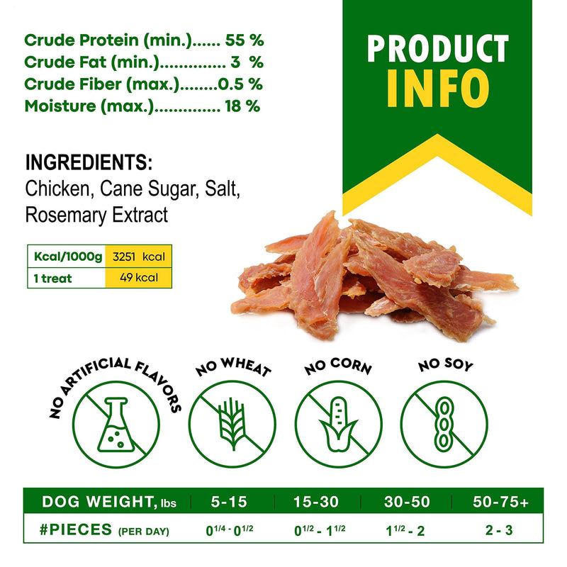 Chicken Jerky Dog Treats & All Natural and Organic Healthy Snacks for Large & Small Dogs   Grain Free and High Protein…
