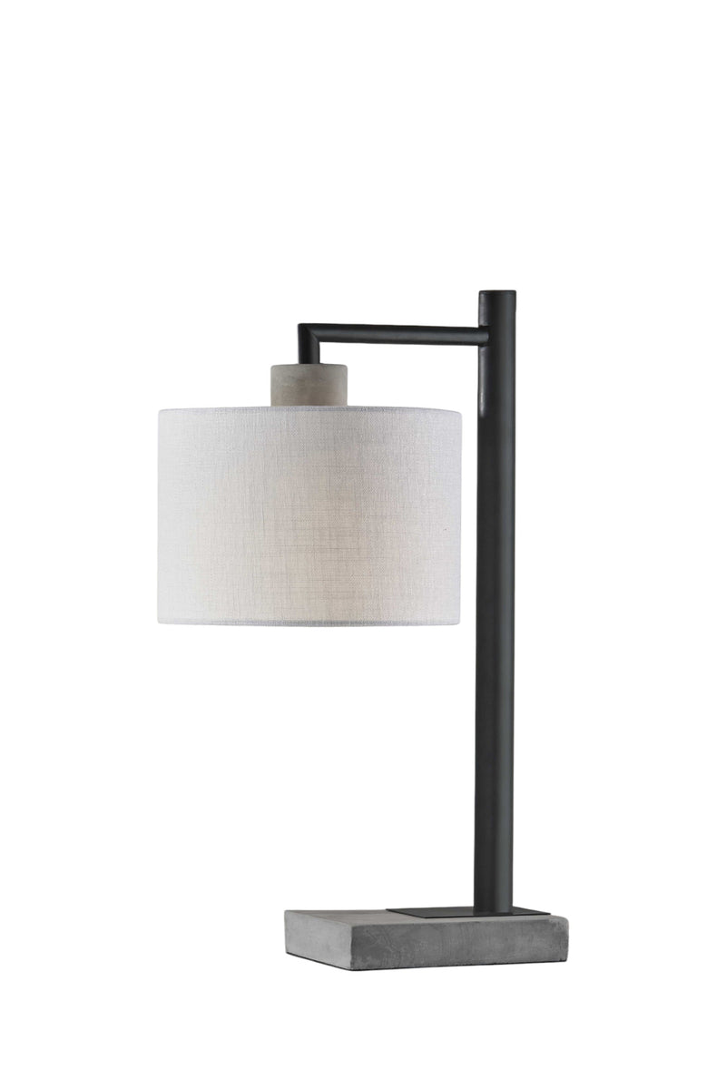 23" Gray Metal Novelty Table Lamp With White Empire Shade - Lighting