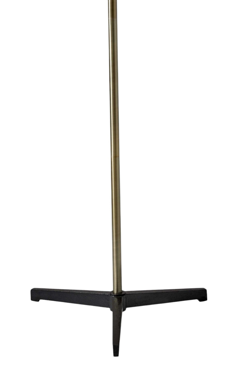 71" Brass Metal Novelty Floor Lamp With Black And White Iron Cone Shade - Lighting