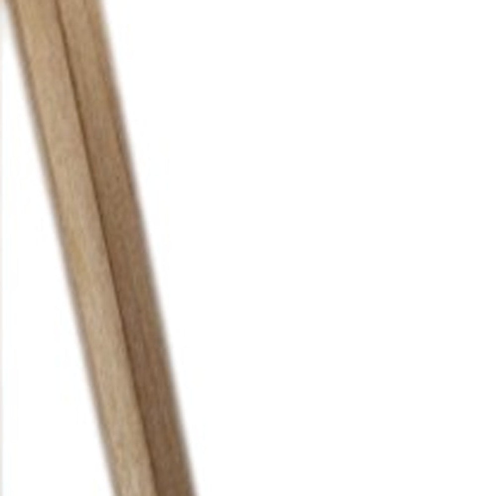 60" Natural Metal Tripod Floor Lamp With White Fabric Drum Shade - Lighting