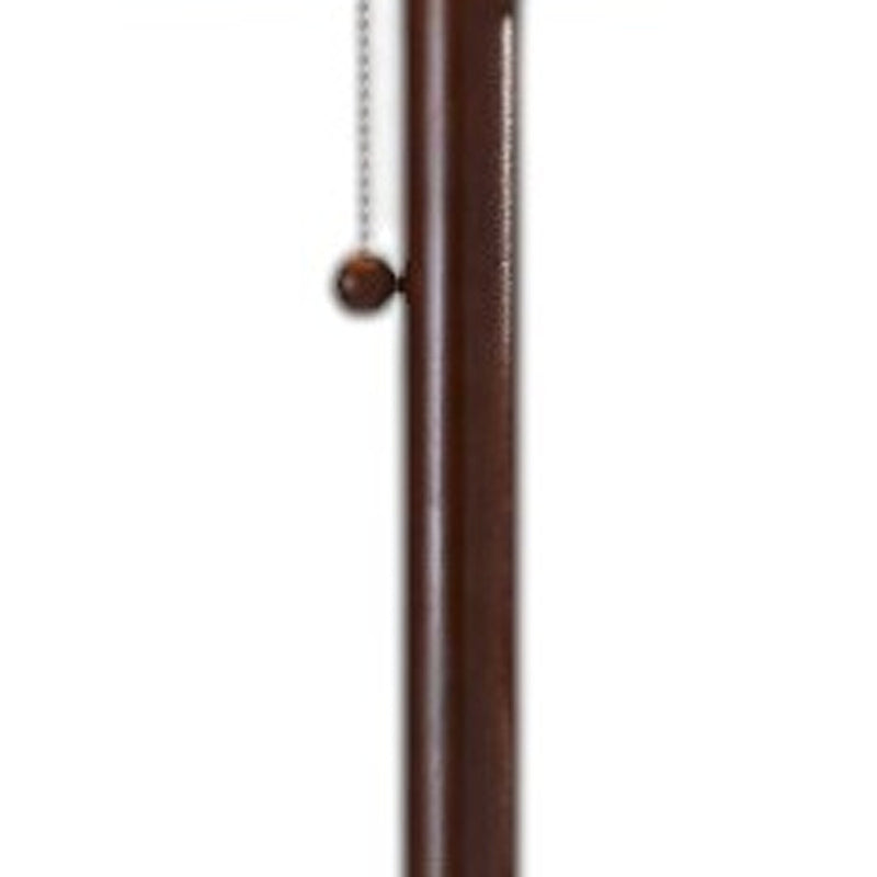 65" Brown Solid Wood Floor Lamp With Beige Linen Drum Shade - Lighting