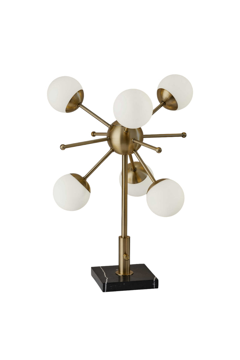 23" Black Metal Six Light Standard Table Lamp - Lighting