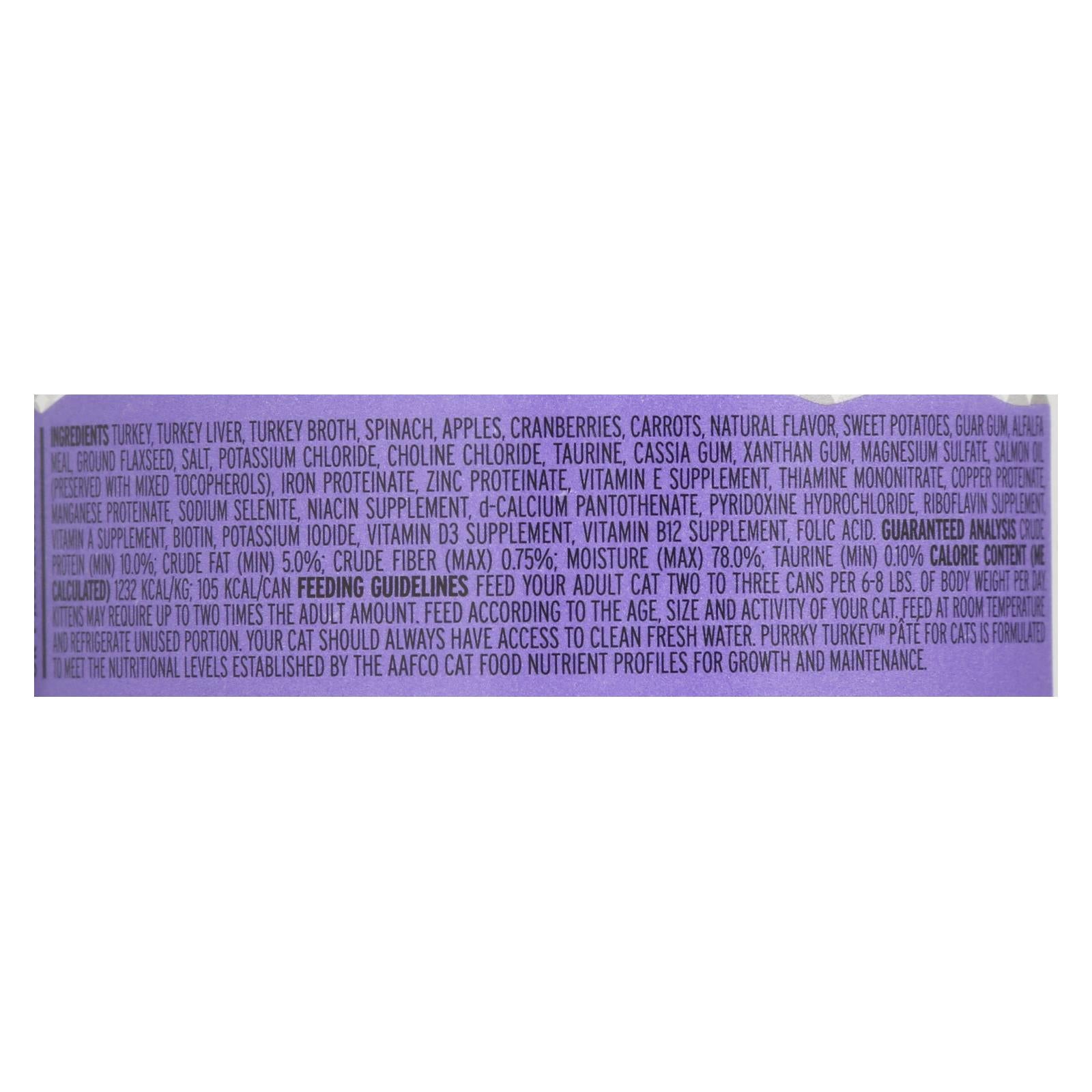 Natural Protein-rich Purrky Turkey Recipe Wet Cat Food  - Case Of 24 - 3 Oz - GreatEagleInc