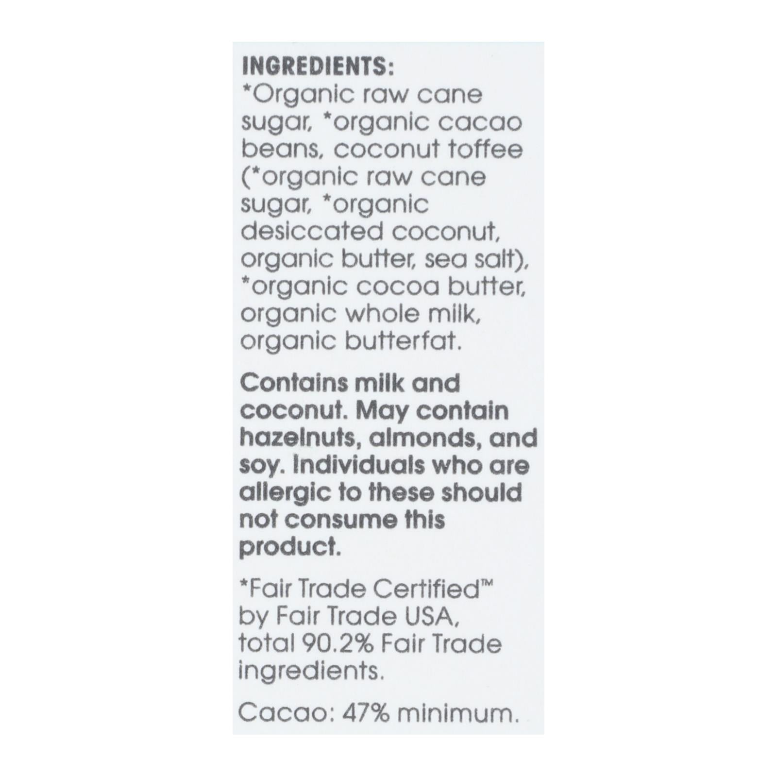 Alter Eco Americas Organic Chocolate Bar - Dark Coconut Toffee - 2.82 Oz Bars - Case Of 12 - Eco-Friendly Home & Grocery