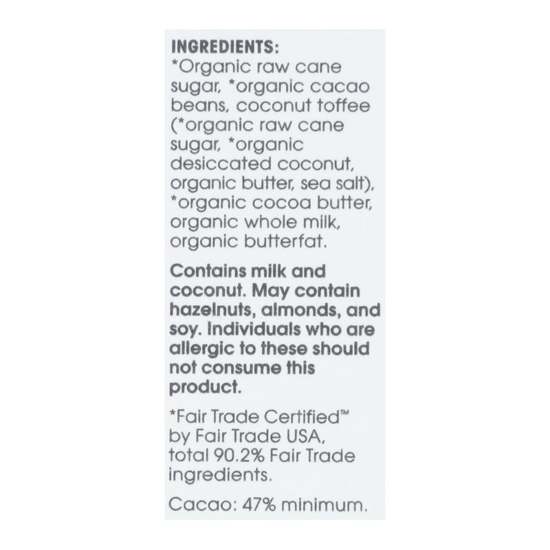 Alter Eco Americas Organic Chocolate Bar - Dark Coconut Toffee - 2.82 Oz Bars - Case Of 12 - Eco-Friendly Home & Grocery