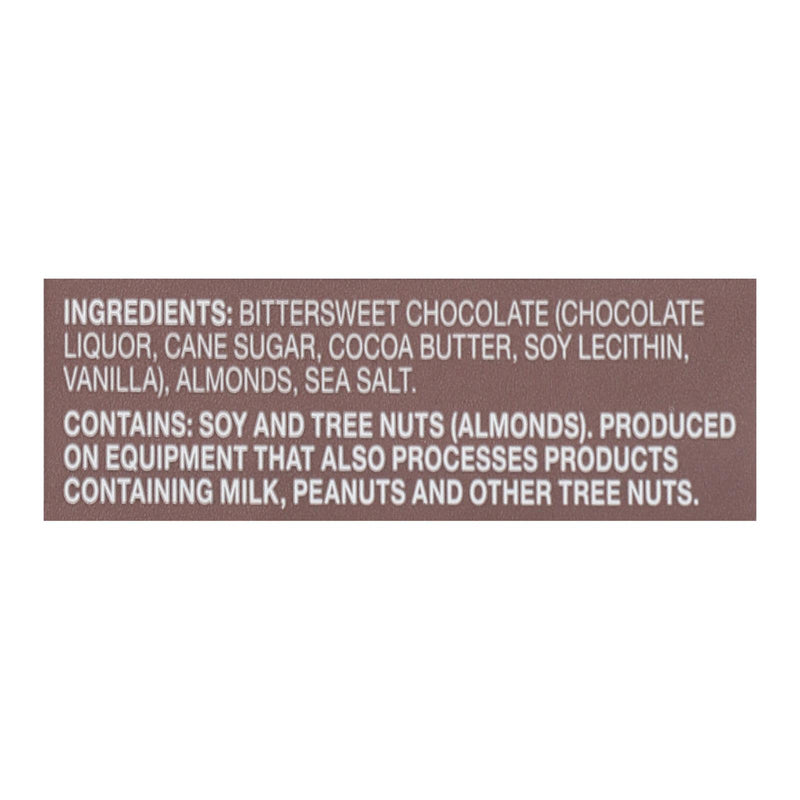 Endangered Species Natural Chocolate Bar - Dark Chocolate - 72 Percent Cocoa - Sea Salt And Almonds - 3 Oz Bars - Case Of 12 - GreatEagleInc
