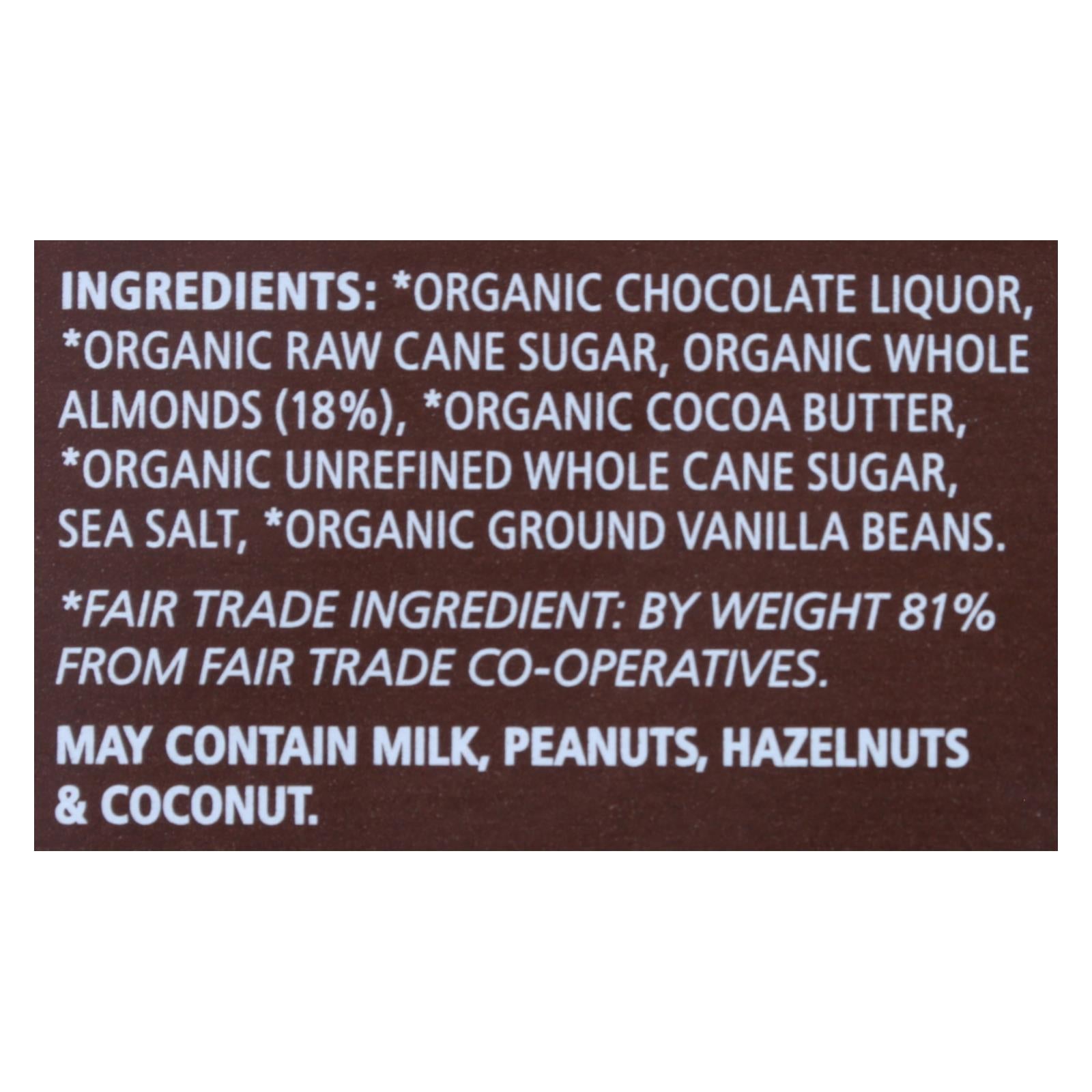 Equal Exchange - Bar Dark Chocolate Almond Sea Salt - Case Of 10 - 3.5 Oz - GreatEagleInc