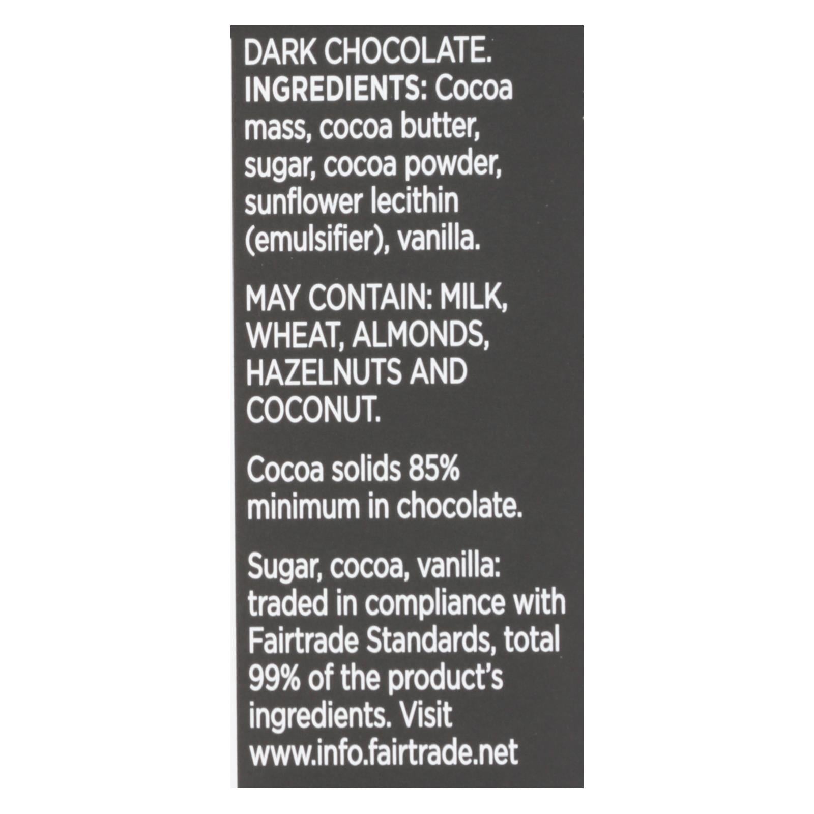 Divine - Bar Dark Chocolate 85% - Case Of 12 - 3 Oz - GreatEagleInc