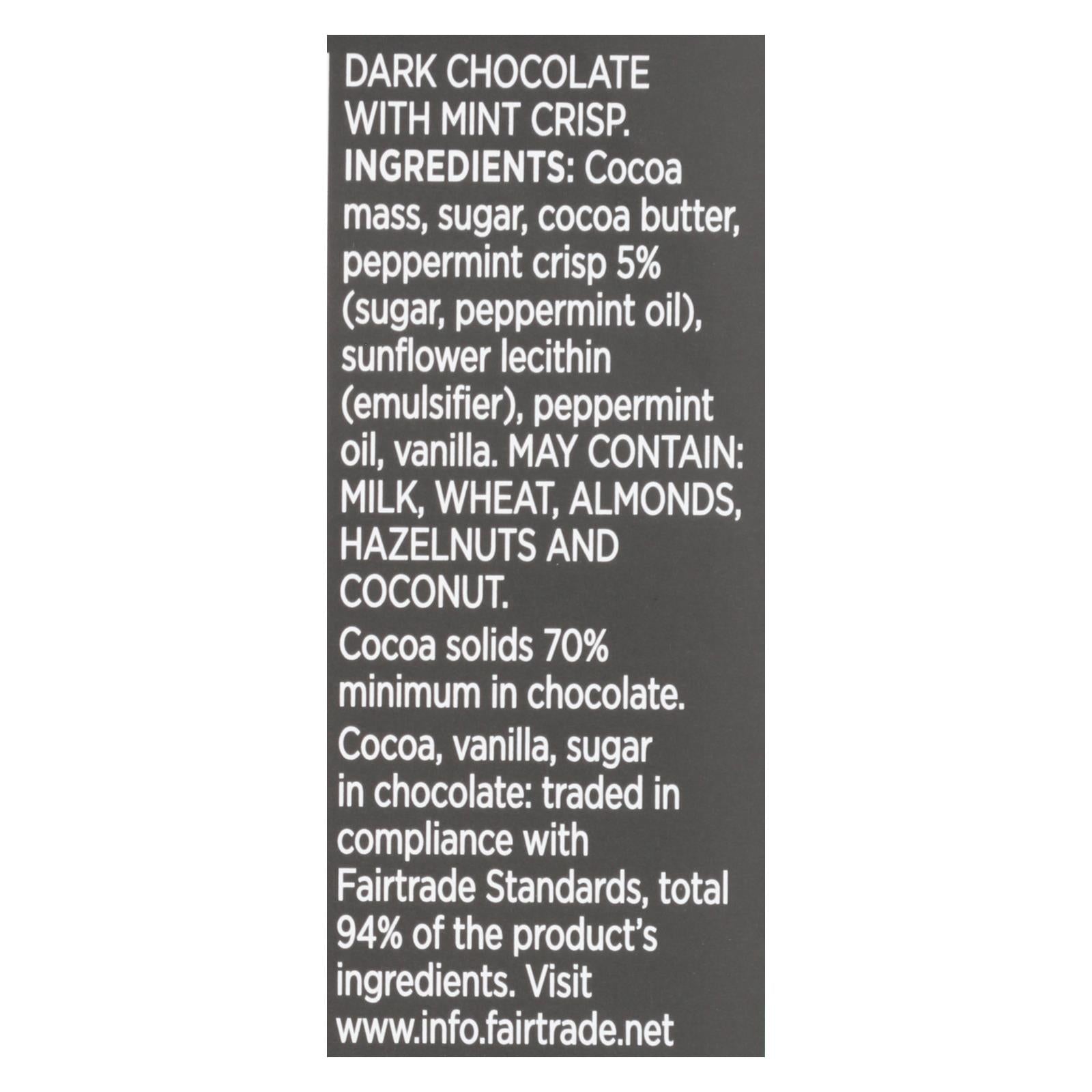 Divine - Bar Chocolate Dark W/mint Crisp - Case Of 12 - 3 Oz - GreatEagleInc