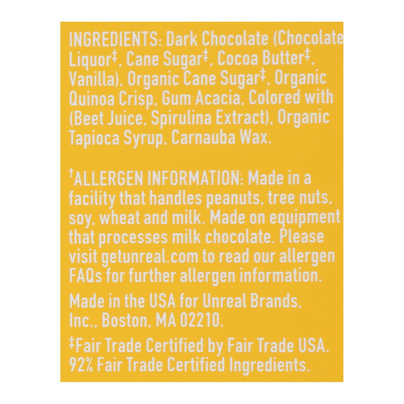 Unreal - Crispy Quinoa Chocolate Gems - Dark Chocolate - Case Of 6 - 5 Oz. - GreatEagleInc