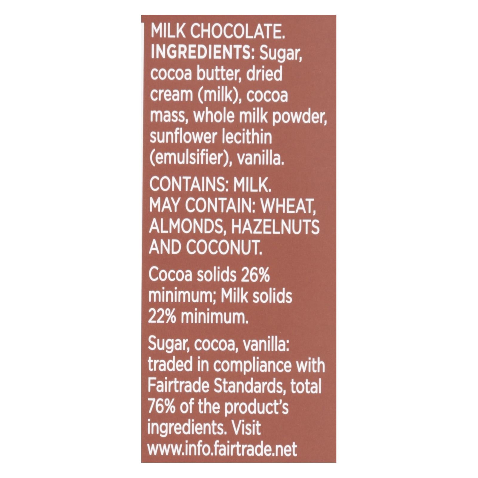 Divine - Bar Milk Chocolate - Case Of 12 - 3 Oz - GreatEagleInc
