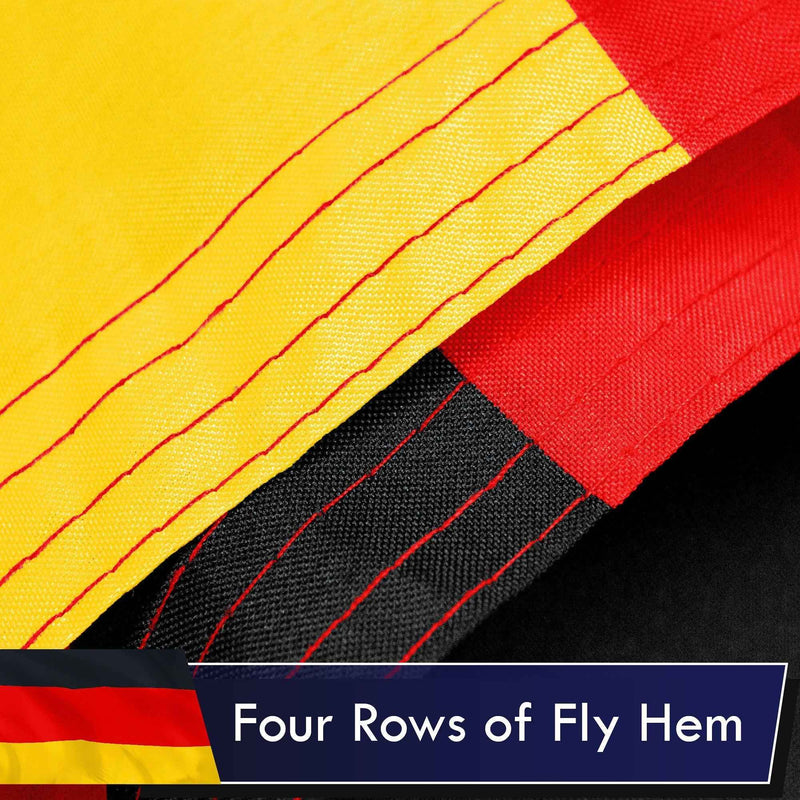 G128 Combo Pack: USA American Flag 3x5 Ft 75D Printed Stars & Germany (German) Flag 3x5 Ft 75D Printed